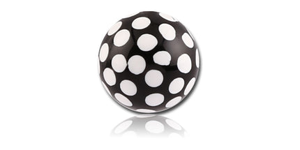 Acrylic Polka Dot Ball White on Black
