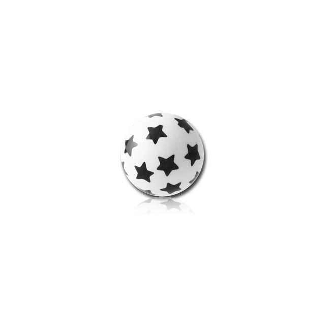 Acrylic Stars Ball Black on White