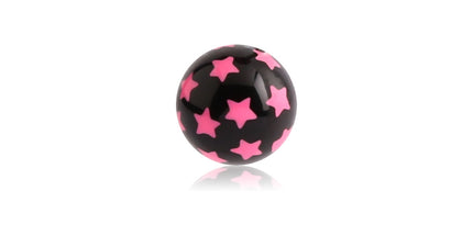 Acrylic UV Active Stars Ball Pink on Black
