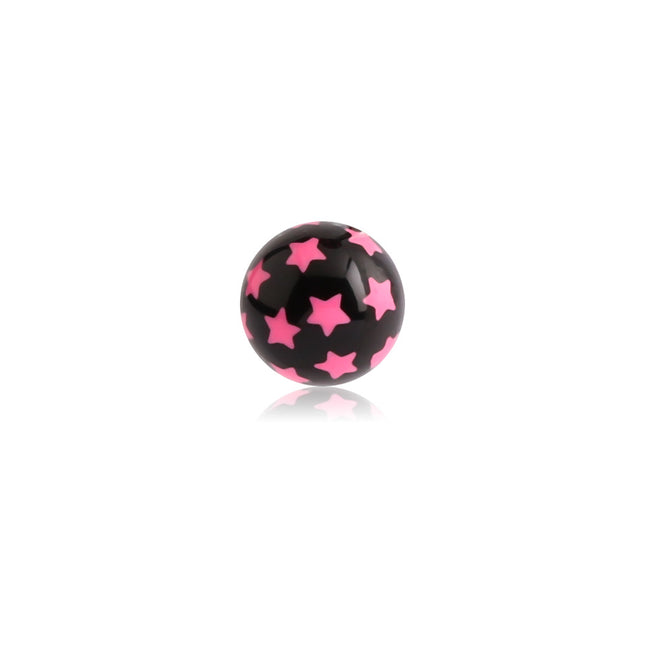 Acrylic UV Active Stars Ball Pink on Black