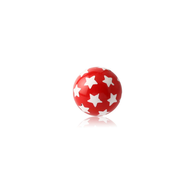 Acrylic UV Active Stars Ball White on Red
