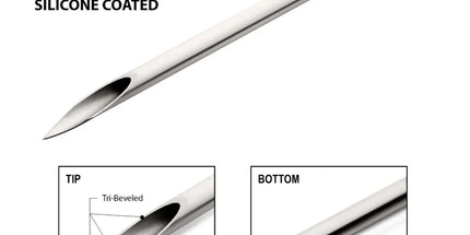 Invictus Tri-Beveled Ultra-Sharp Tips Biomedical-Grade Piercing Needles