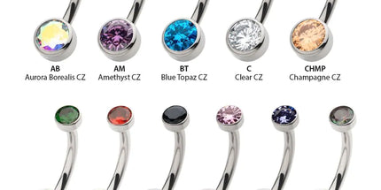 Invictus Titanium Internally Threaded Double Bezel Round with Smooth Rounded Back & Fixed Bottom Navel