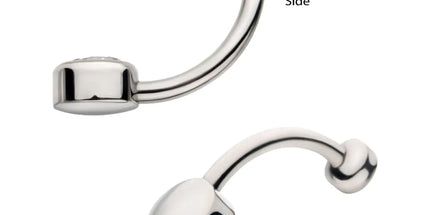 Invictus Titanium Internally Threaded Double Bezel Round with Smooth Rounded Back & Fixed Bottom Navel