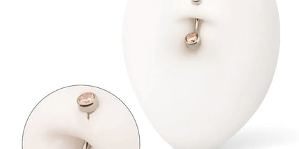 Invictus Titanium Internally Threaded Double Bezel Round with Smooth Rounded Back & Fixed Bottom Navel