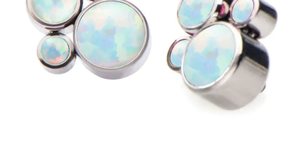 Invictus Titanium Internally Threaded 3-Bezel Set Swarovski Crystal Cluster Tops