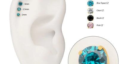 Invictus 24Kt Gold PVD Titanium Internally Threaded Flat Base Low Profile 4 Prong Round Gem Top