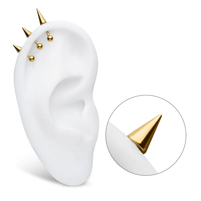 Invictus 24Kt Gold PVD Titanium Internally Threaded Spike Top