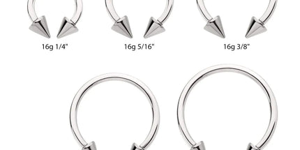 Invictus Titanium Internally Threaded Spike Ends Circular Barbell