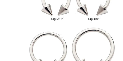 Invictus Titanium Internally Threaded Spike Ends Circular Barbell