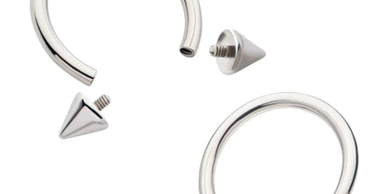 Invictus Titanium Internally Threaded Spike Ends Circular Barbell