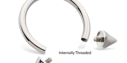 Invictus Titanium Internally Threaded Spike Ends Circular Barbell