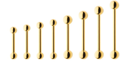 Invictus 24KT Gold PVD Titanium Internally Threaded Barbell