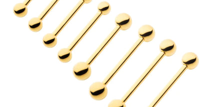 Invictus 24KT Gold PVD Titanium Internally Threaded Barbell