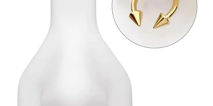 Invictus 24Kt Gold PVD Titanium Internally Threaded Spike Ends Circular Barbell