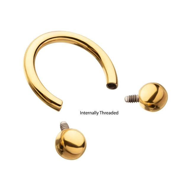 Invictus 24KT Gold PVD Titanium Internally Threaded Circular Barbell