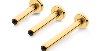 Invictus 24KT Gold PVD Titanium Internally Threaded Micro Labret Pin with 3mm Base