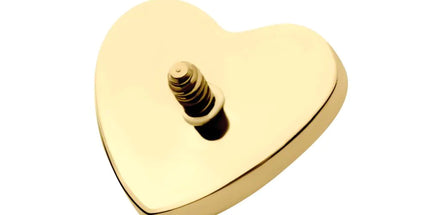 Invictus 24Kt Gold PVD Titanium Internally Threaded Corrugated Heart Top