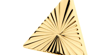 Invictus 24Kt Gold PVD Titanium Internally Threaded Corrugated Triangle Top