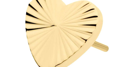 Invictus 24Kt Gold PVD Titanium Threadless Corrugated Heart Top