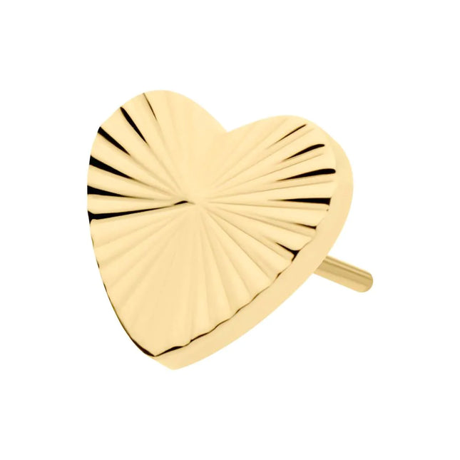 Invictus 24Kt Gold PVD Titanium Threadless Corrugated Heart Top
