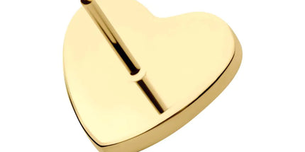 Invictus 24Kt Gold PVD Titanium Threadless Corrugated Heart Top