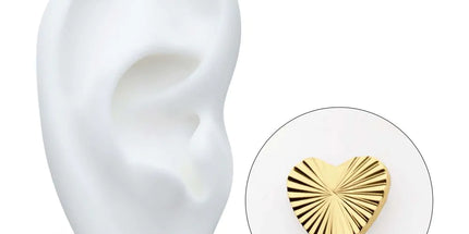 Invictus 24Kt Gold PVD Titanium Threadless Corrugated Heart Top