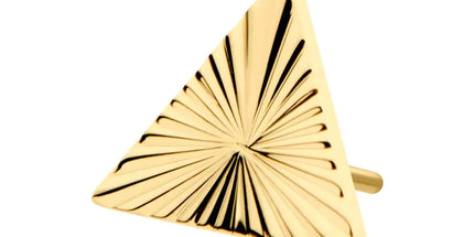 Invictus 24Kt Gold PVD Titanium Threadless Corrugated Triangle Top