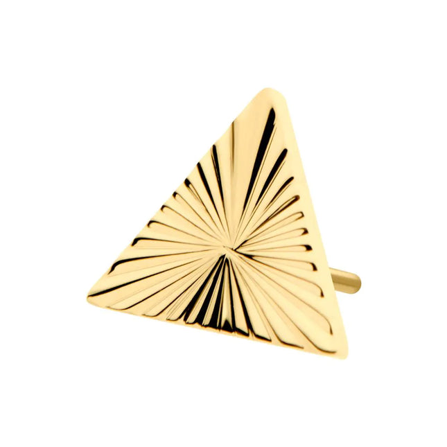 Invictus 24Kt Gold PVD Titanium Threadless Corrugated Triangle Top