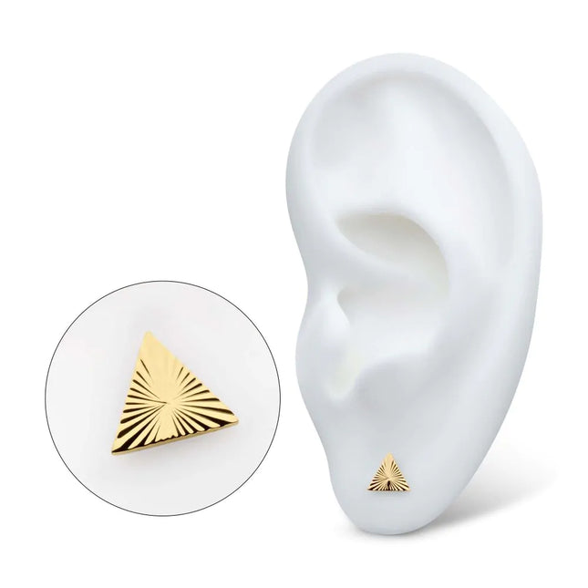 Invictus 24Kt Gold PVD Titanium Threadless Corrugated Triangle Top