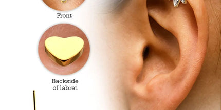 Invictus 24Kt Gold PVD Titanium Threadless Heart Back Duality Labret (Base Only)