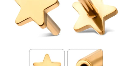 Invictus 24Kt Gold PVD Titanium Threadless Star Back Duality Labret (Base Only)