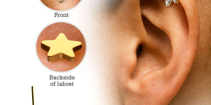 Invictus 24Kt Gold PVD Titanium Threadless Star Back Duality Labret (Base Only)