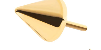 Invictus 24Kt Gold PVD Titanium Threadless Spike Top