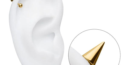 Invictus 24Kt Gold PVD Titanium Threadless Spike Top