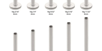 Invictus Titanium Internally Threaded Micro Labret Pin with 4mm Base