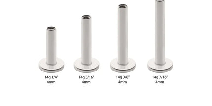 Invictus Titanium Internally Threaded Micro Labret Pin with 4mm Base