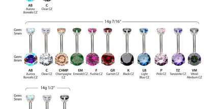 Invictus Titanium Internally Threaded Double 3-Prong Round Gem Fixed Bottom Navel