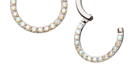 Invictus Titanium Front Facing Hinged Segment Clicker with CNC Set 1mm Ombre Fade Gem