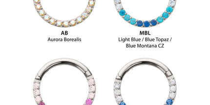 Invictus Titanium Front Facing Hinged Segment Clicker with CNC Set 1mm Ombre Fade Gem