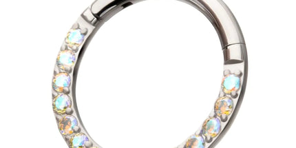 Invictus Titanium Front Facing Hinged Segment Clicker with CNC Set 1mm Ombre Fade Gem