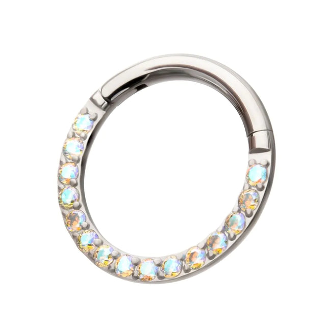 Invictus Titanium Front Facing Hinged Segment Clicker with CNC Set 1mm Ombre Fade Gem