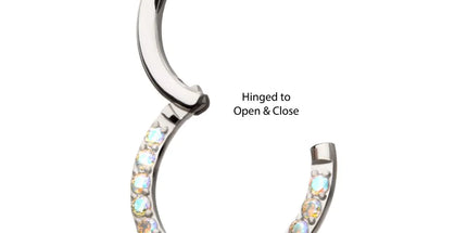 Invictus Titanium Front Facing Hinged Segment Clicker with CNC Set 1mm Ombre Fade Gem