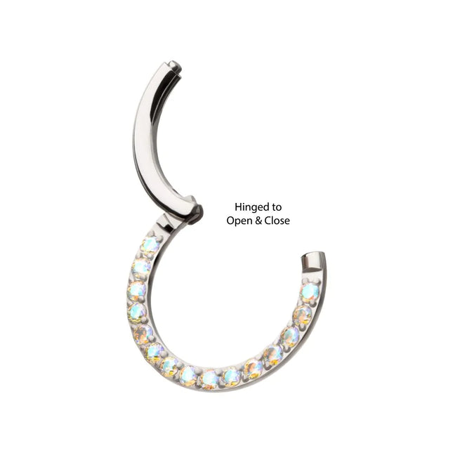 Invictus Titanium Front Facing Hinged Segment Clicker with CNC Set 1mm Ombre Fade Gem