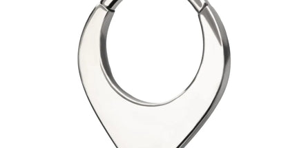 Invictus Titanium Teardrop Flat Hoop Front Facing Hinged Segment Clicker