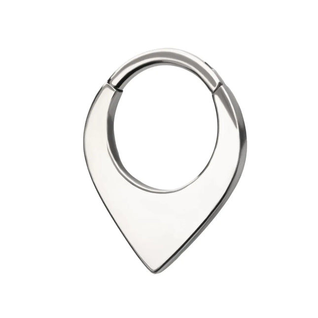 Invictus Titanium Teardrop Flat Hoop Front Facing Hinged Segment Clicker