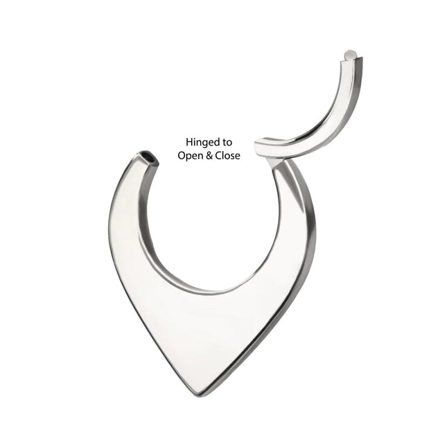 Invictus Titanium Teardrop Flat Hoop Front Facing Hinged Segment Clicker