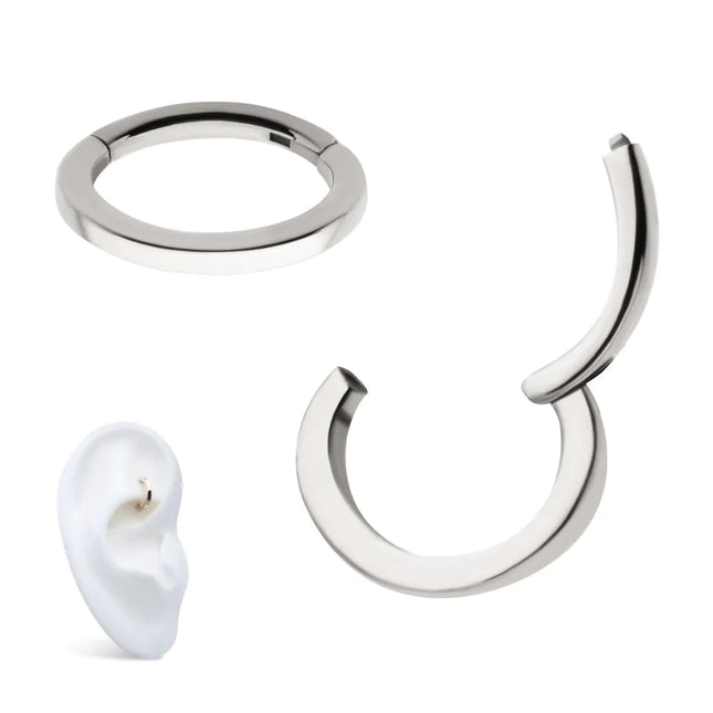 Invictus 16g Titanium Oval Shape Hinged Segment Clicker (for Rook Piercing)