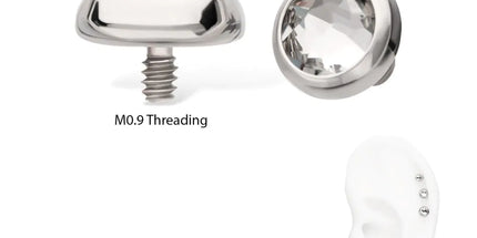 Invictus 16g Titanium Internally Threaded Low Profile Bezel Set Swarovski Crystal Dermal Top