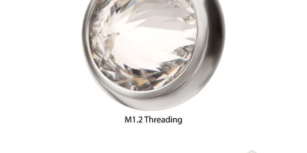 Invictus 1.6mm (14g) Titanium Internally Threaded Round Bezel Set Inverse Gem Top